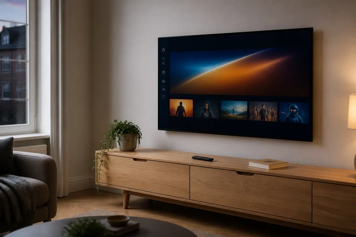 Living room TV ready for Canada Live IPTV setup